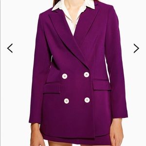 Topshop Purple Double Breasted Blazer
